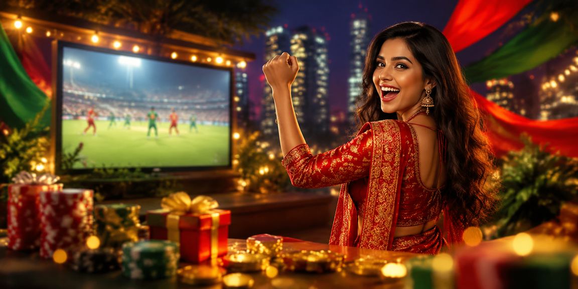 User enjoying cricket betting in Dhaka with a red-green atmosphere
