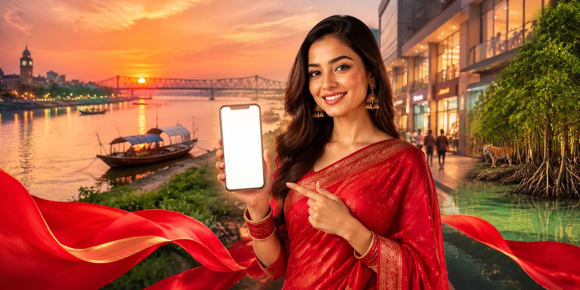 সুন্দরবন এলাকায় একজন ব্যবহারকারী মোবাইলে বেটিং অ্যাপ ব্যবহার করছেন